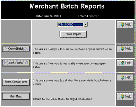 Batch Reports Screen